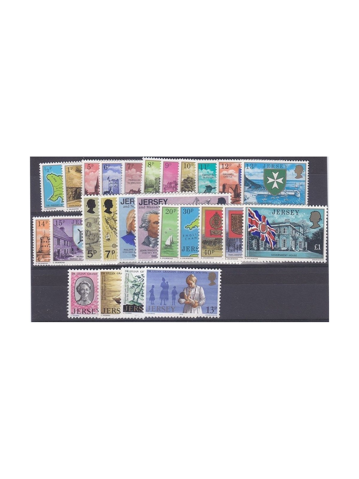 JERSEY 1976 Complete vintage 26v MNH**