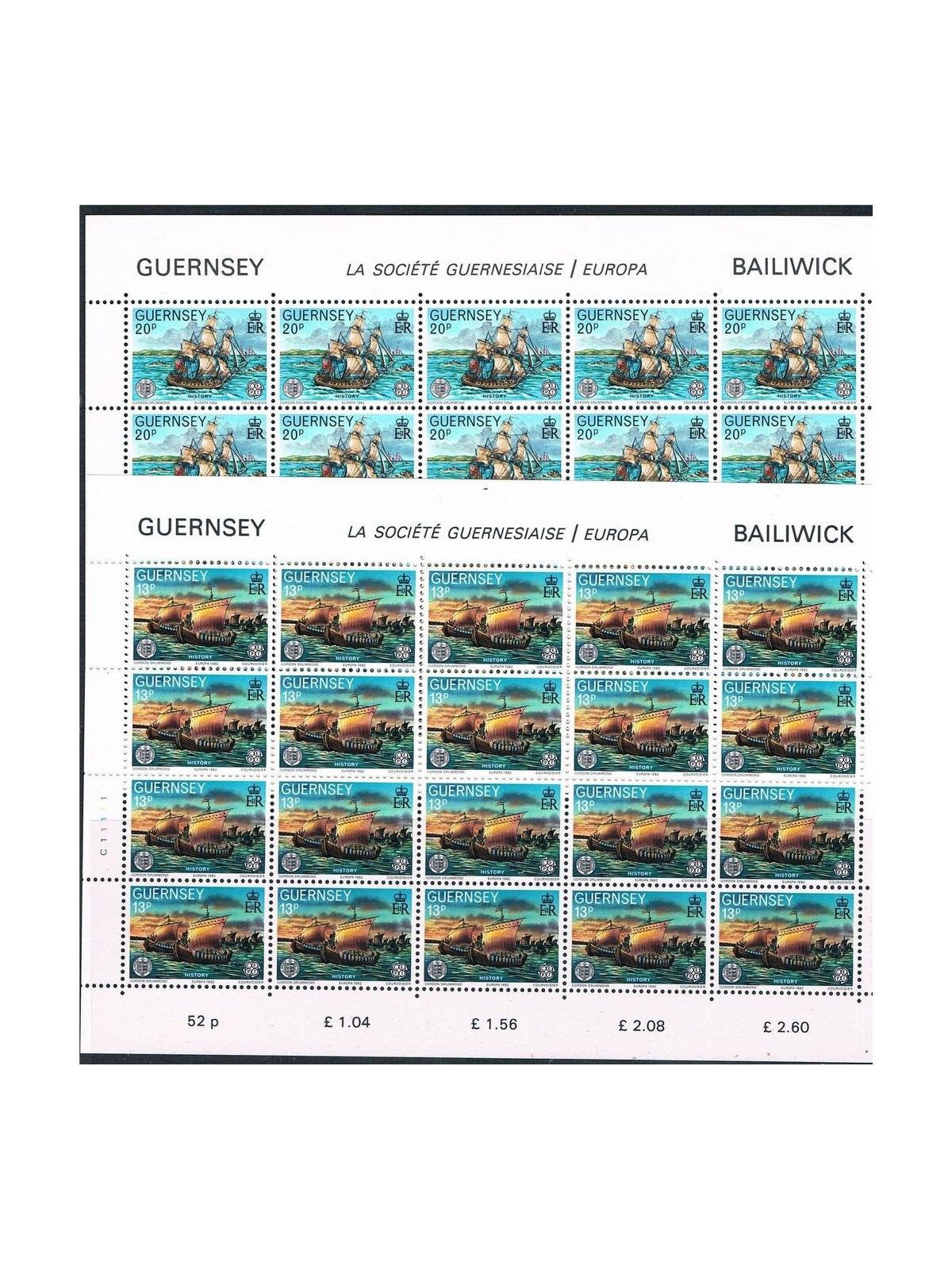 GUERNSEY 1982 Europe 2 m/s MNH**