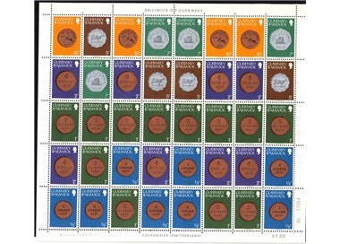 GUERNSEY 1979 Ordinary series, coins 1 Sheetlet of 40v MNH**