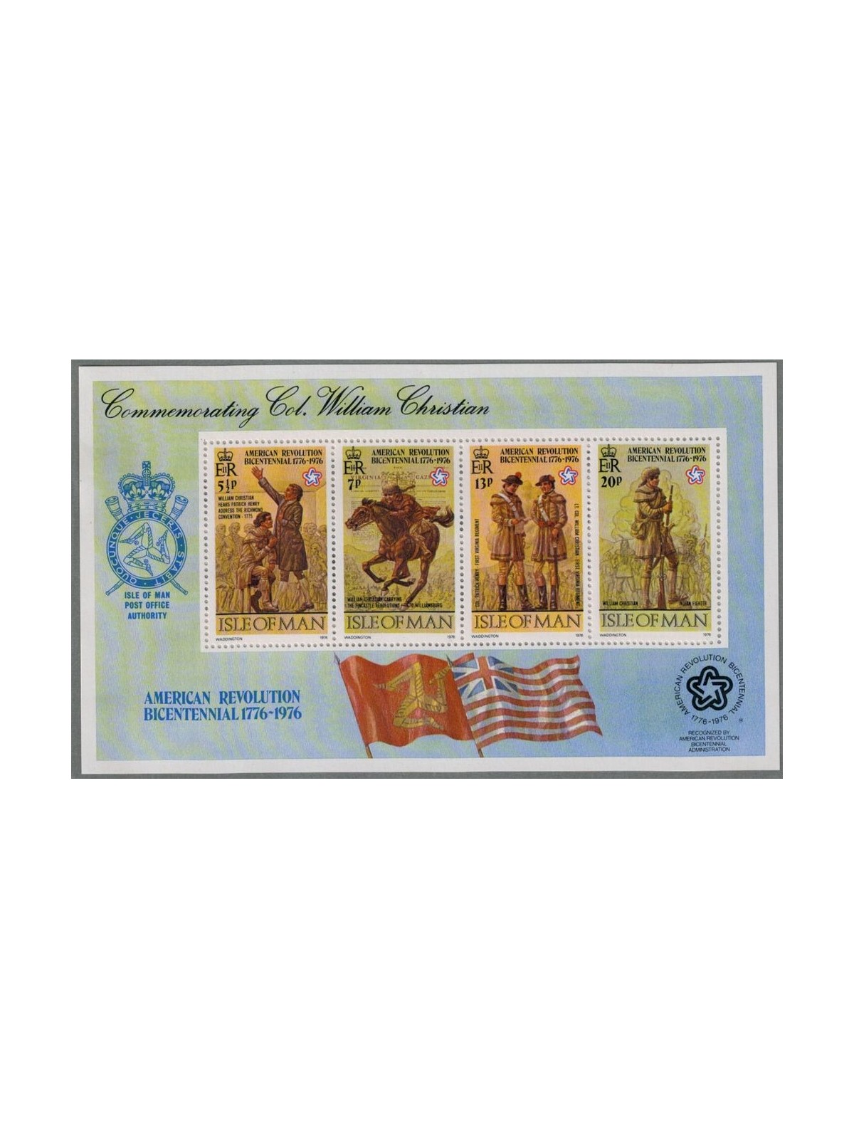 MAN 1976 Bicentenario Stati Uniti 1 BF MNH**