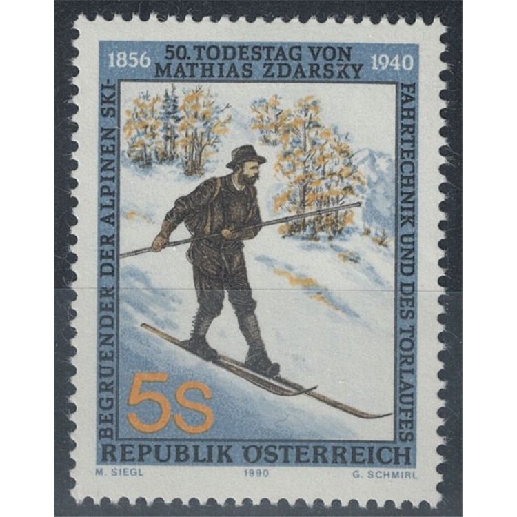 AUSTRIA 1990 Mathias Zdarsky MNH**