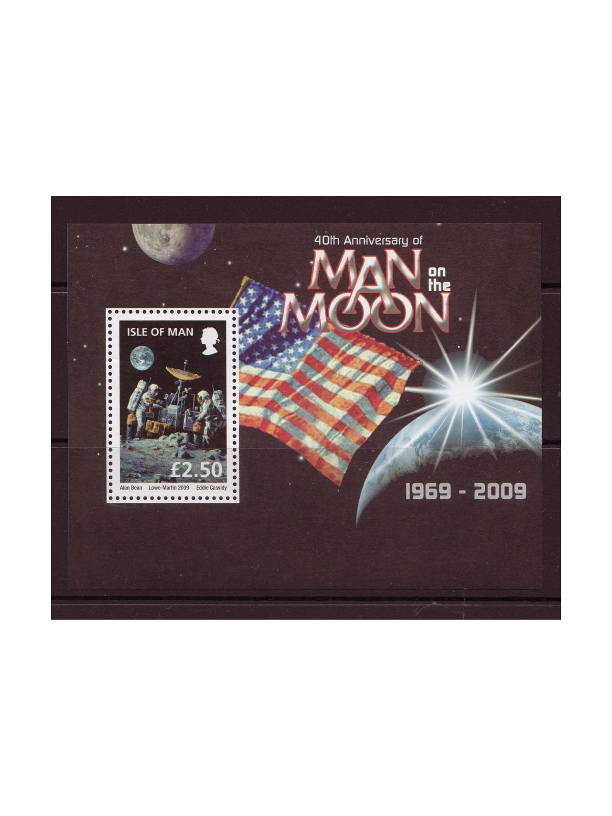 MAN 2009 Anniversario del primo uomo sulla luna 1 BF MNH**
