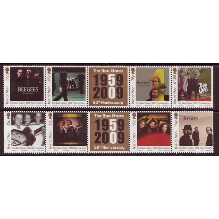 MAN 2009 Bee Gees 50th Anniversary 8v MNH**