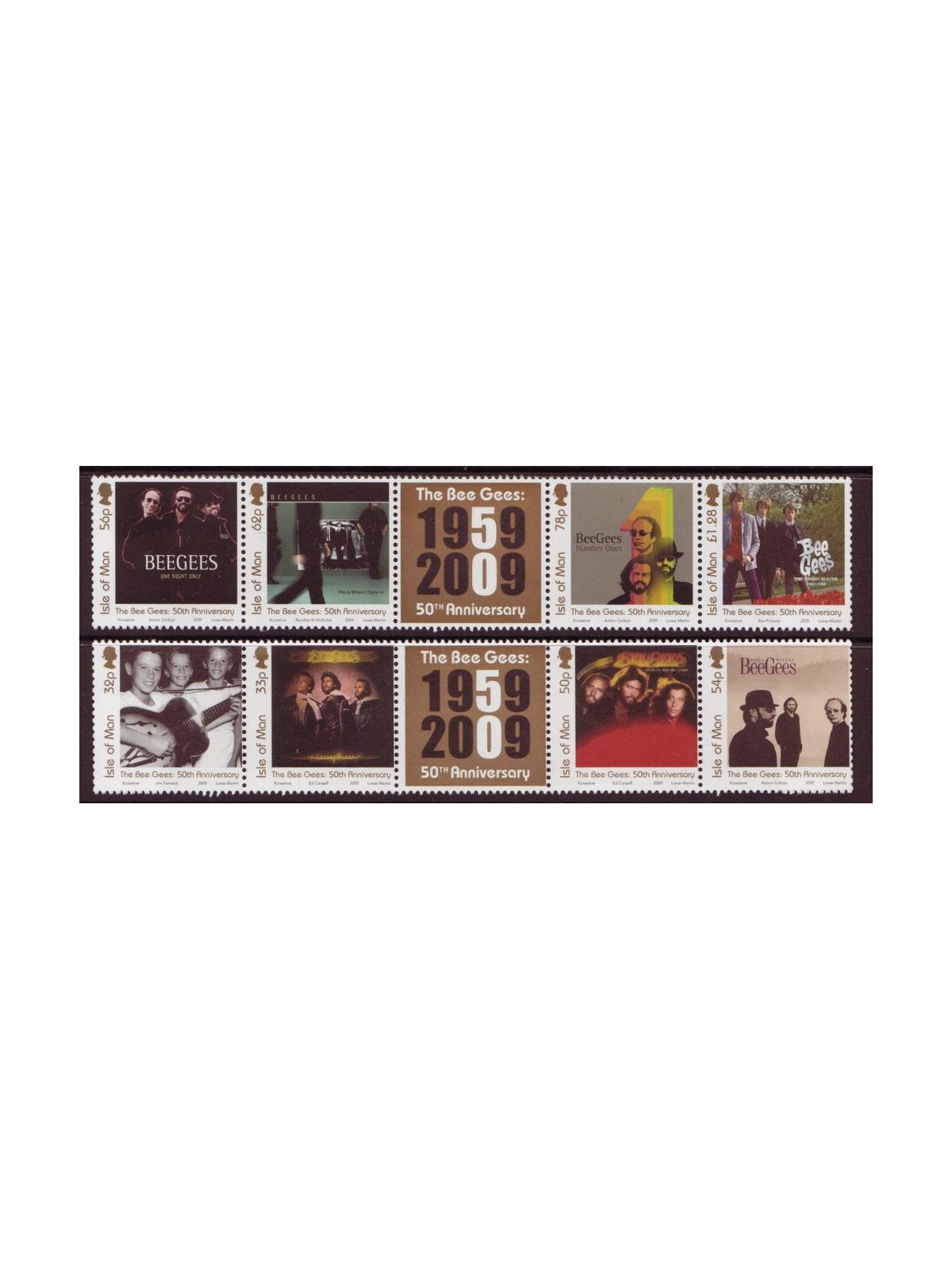 MAN 2009 Cinquantenario Bee Gees 8v MNH**