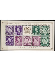 GRAN BRETAGNA 2008 Cinquantenario francobolli regionali 1 BF MNH**
