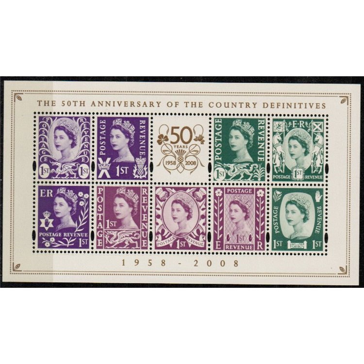 GREAT BRITAIN 2008 50th Anniversary of Regional Stamps 1 s/s MNH**