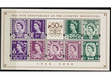 GREAT BRITAIN 2008 50th Anniversary of Regional Stamps 1 s/s MNH**