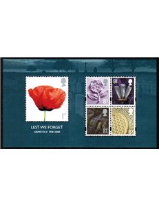 GRAN BRETAGNA 2008 1ª guerra mondiale BF MNH**