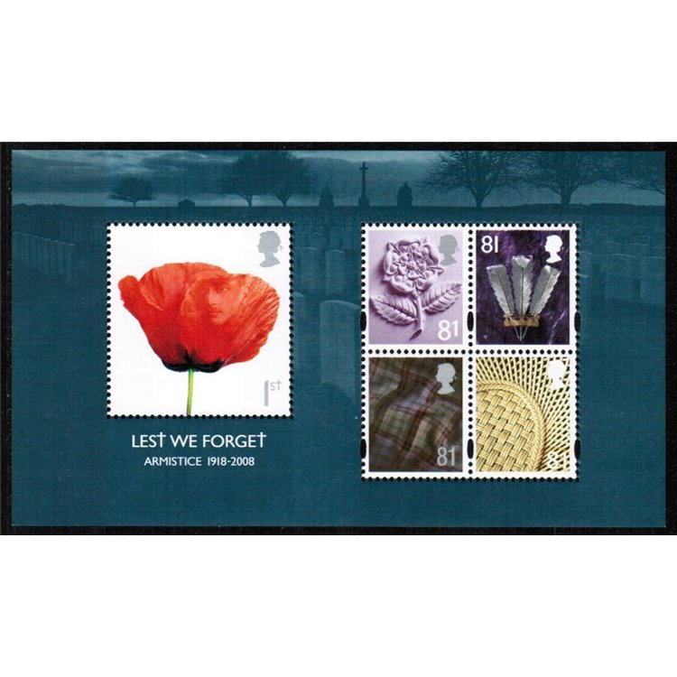 GREAT BRITAIN 2008 World War I s/s MNH**