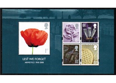 GREAT BRITAIN 2008 World War I s/s MNH**