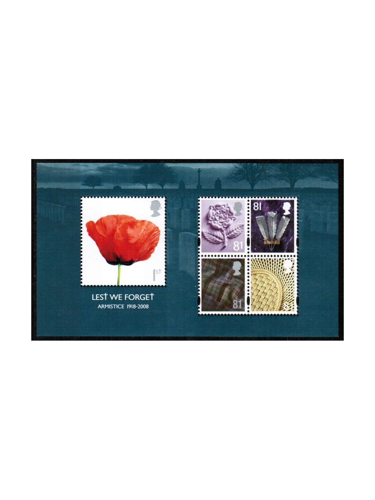 GRAN BRETAGNA 2008 1ª guerra mondiale BF MNH**