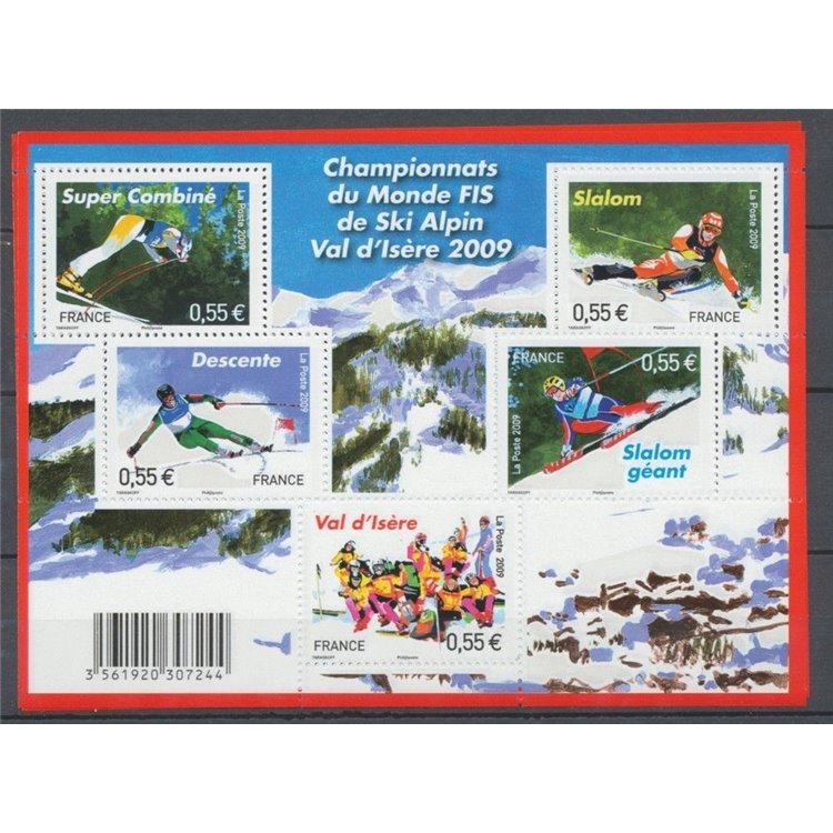 FRANCIA 2009 Mondiale di sci alpino BF MNH**