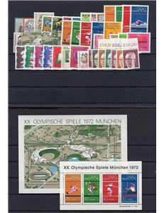 GERMANIA BRD 1972 Annata Completa 43v + 2 BF MNH**