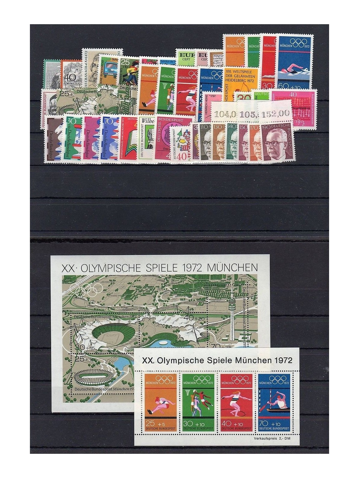 GERMANY BRD 1972 Complete Vintage 43v + 2 s/s MNH**