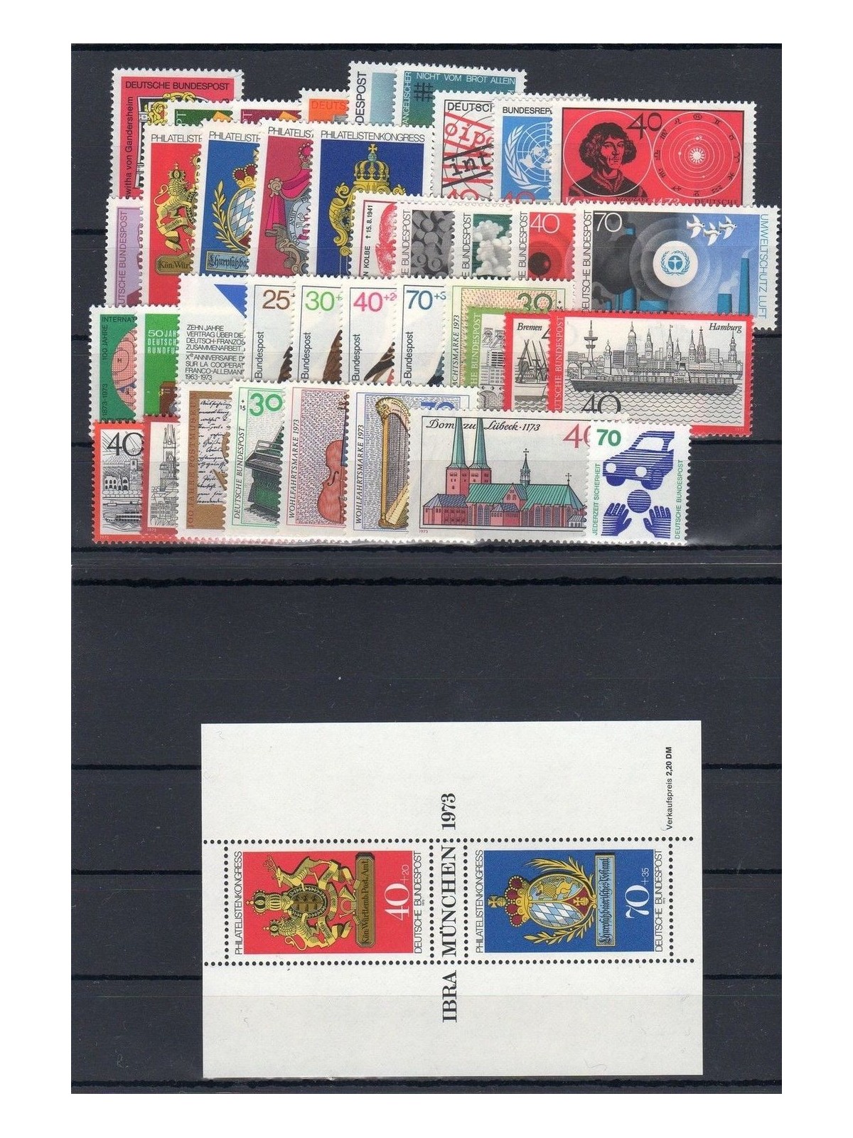 GERMANIA BRD 1973 Annata Completa 39v + 1 BF MNH**