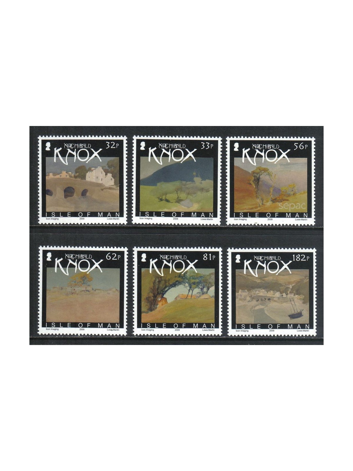 MAN 2009 Landscapes, Archibald Knox 6v MNH**