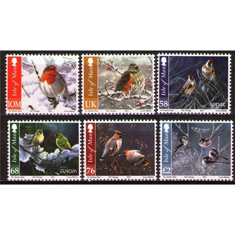 MAN 2011 Birds in Winter 6v MNH**