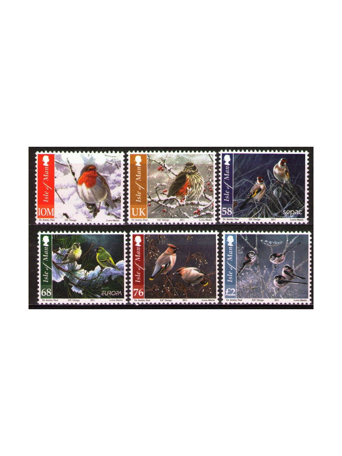 MAN 2011 Uccelli in inverno 6v MNH**