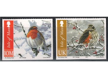 MAN 2011 Birds in winter ad. 2v MNH**