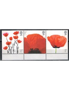GRAN BRETAGNA 2008 90° fine 1ª guerra mondiale 3v MNH**