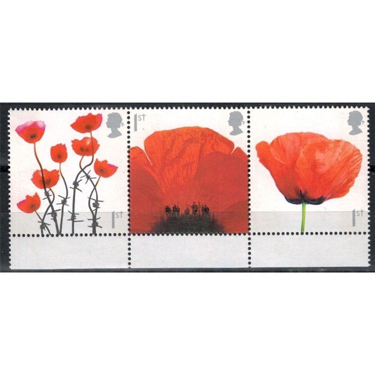 GREAT BRITAIN 2008 90th anniversary of the end of the First World War 3v MNH**