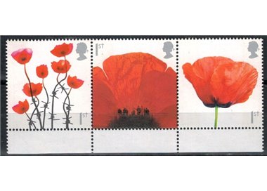 GRAN BRETAGNA 2008 90° fine 1ª guerra mondiale 3v MNH**
