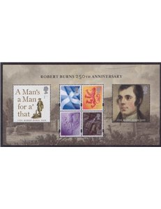 GRAN BRETAGNA 2009 Robert Burns 1 BF MNH**