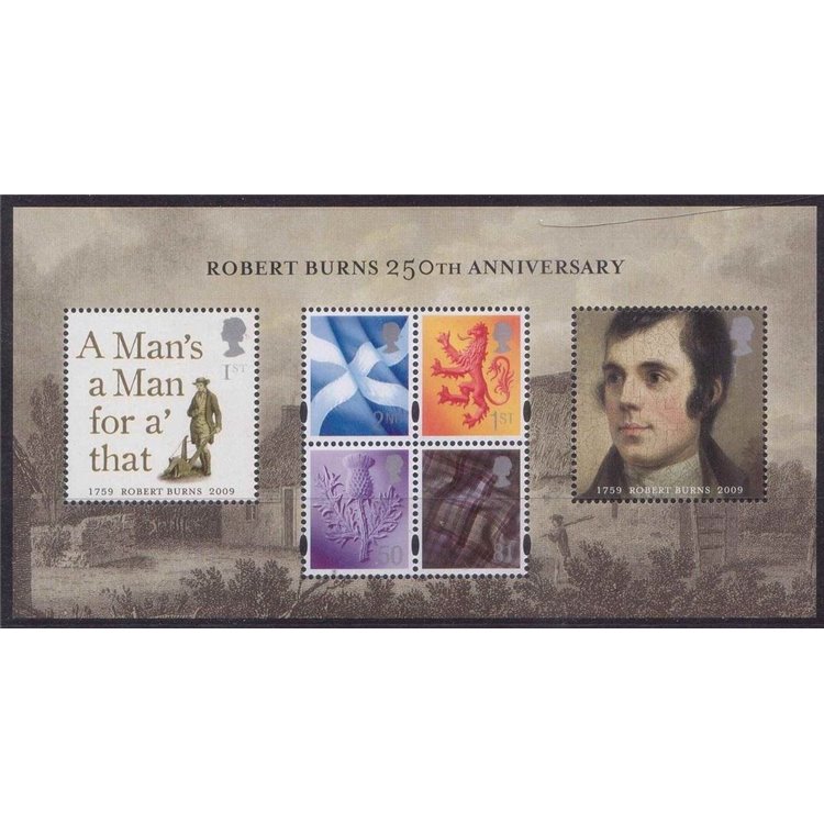 GREAT BRITAIN 2009 Robert Burns 1 s/s MNH**