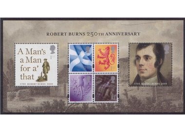 GREAT BRITAIN 2009 Robert Burns 1 s/s MNH**