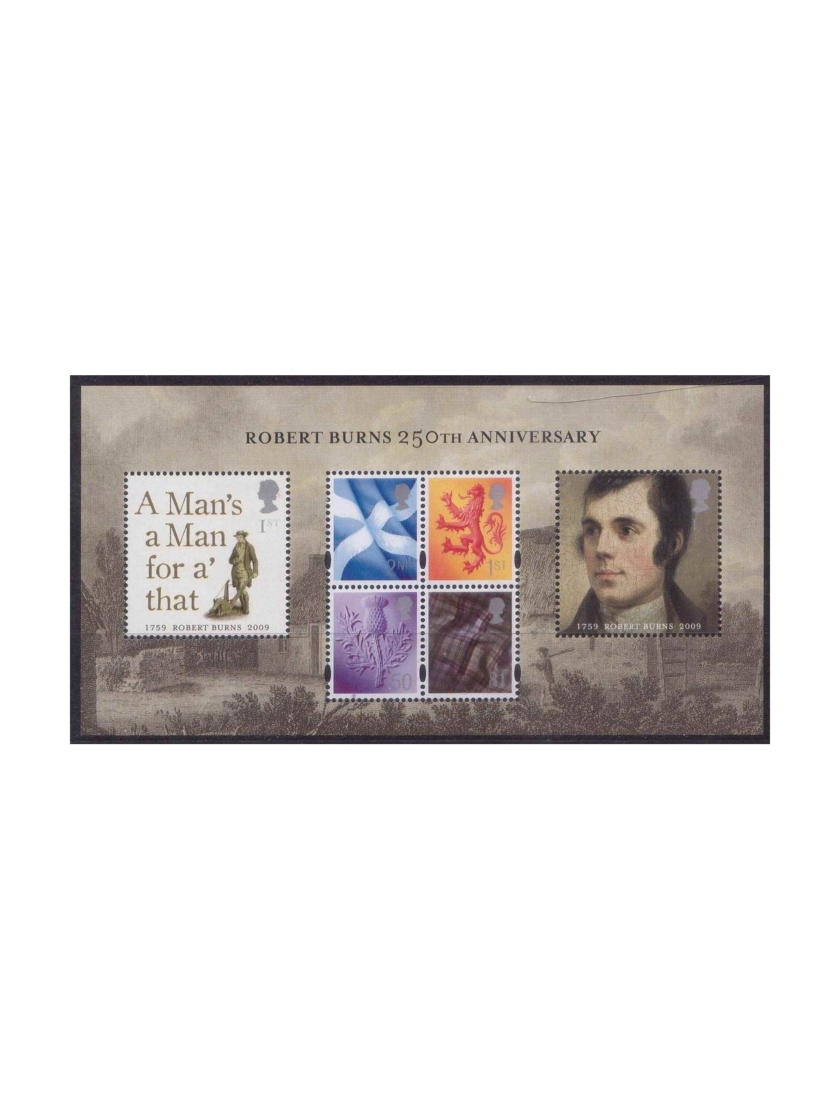 GREAT BRITAIN 2009 Robert Burns 1 s/s MNH**