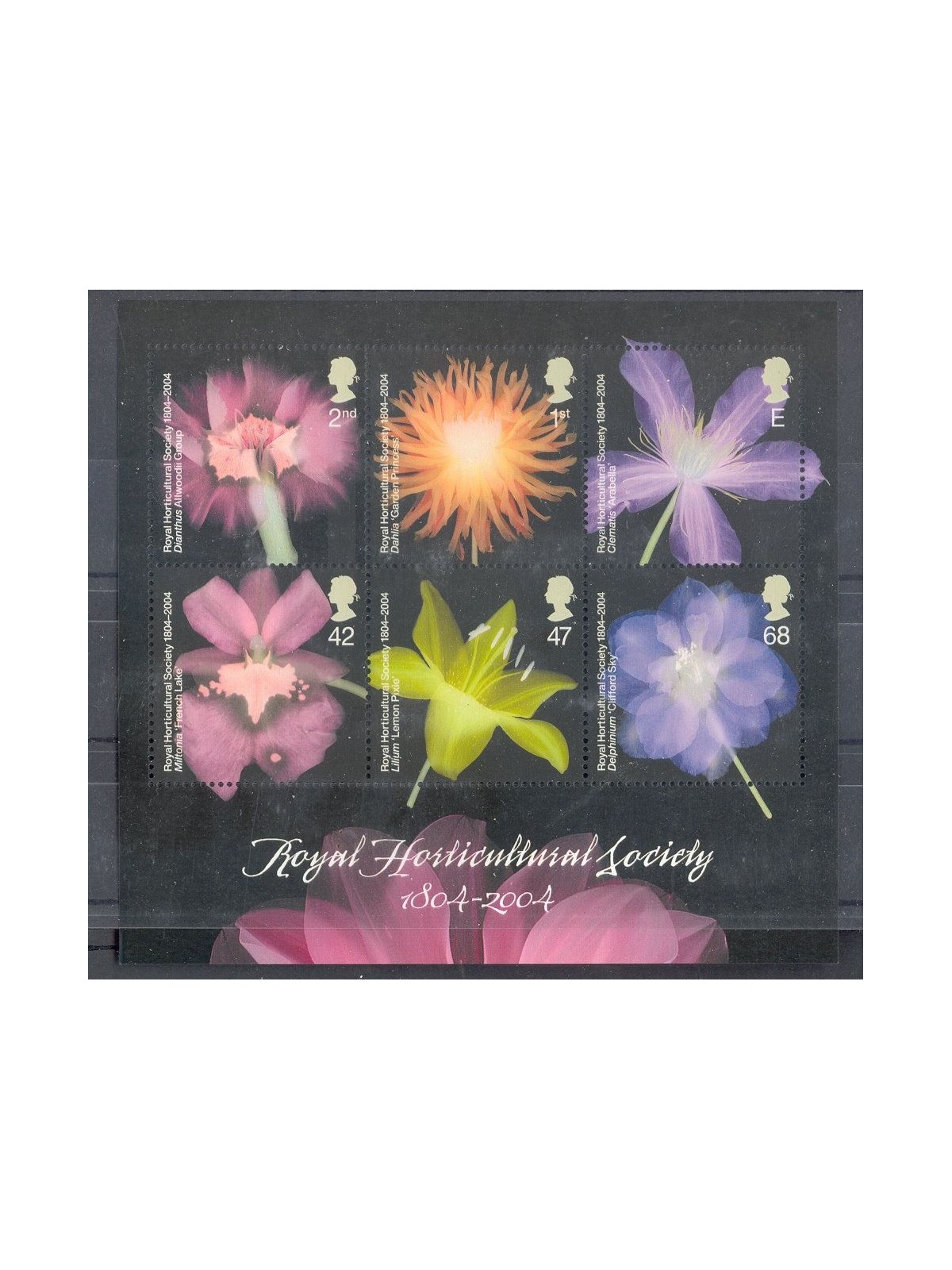 GRAN BRETAGNA 2004 Royal Horticultural Society, fiori 1 BF MNH**