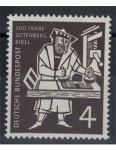 GERMANY BRD 1954 Gutenberg Bible 1v MNH**