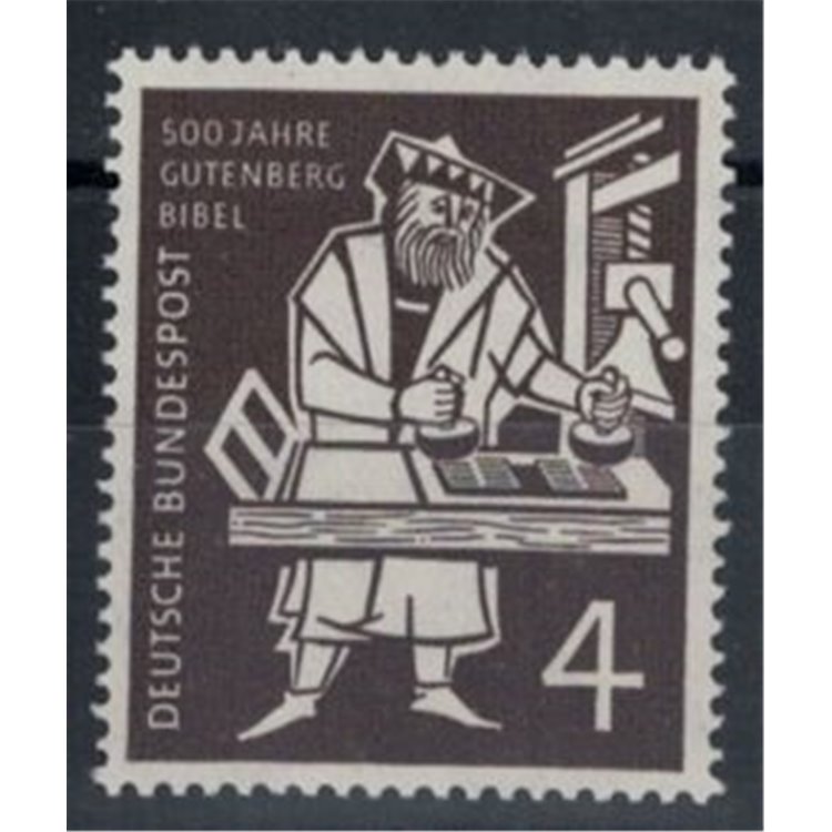 GERMANIA BRD 1954 Bibbia di Gutenberg 1v MNH**