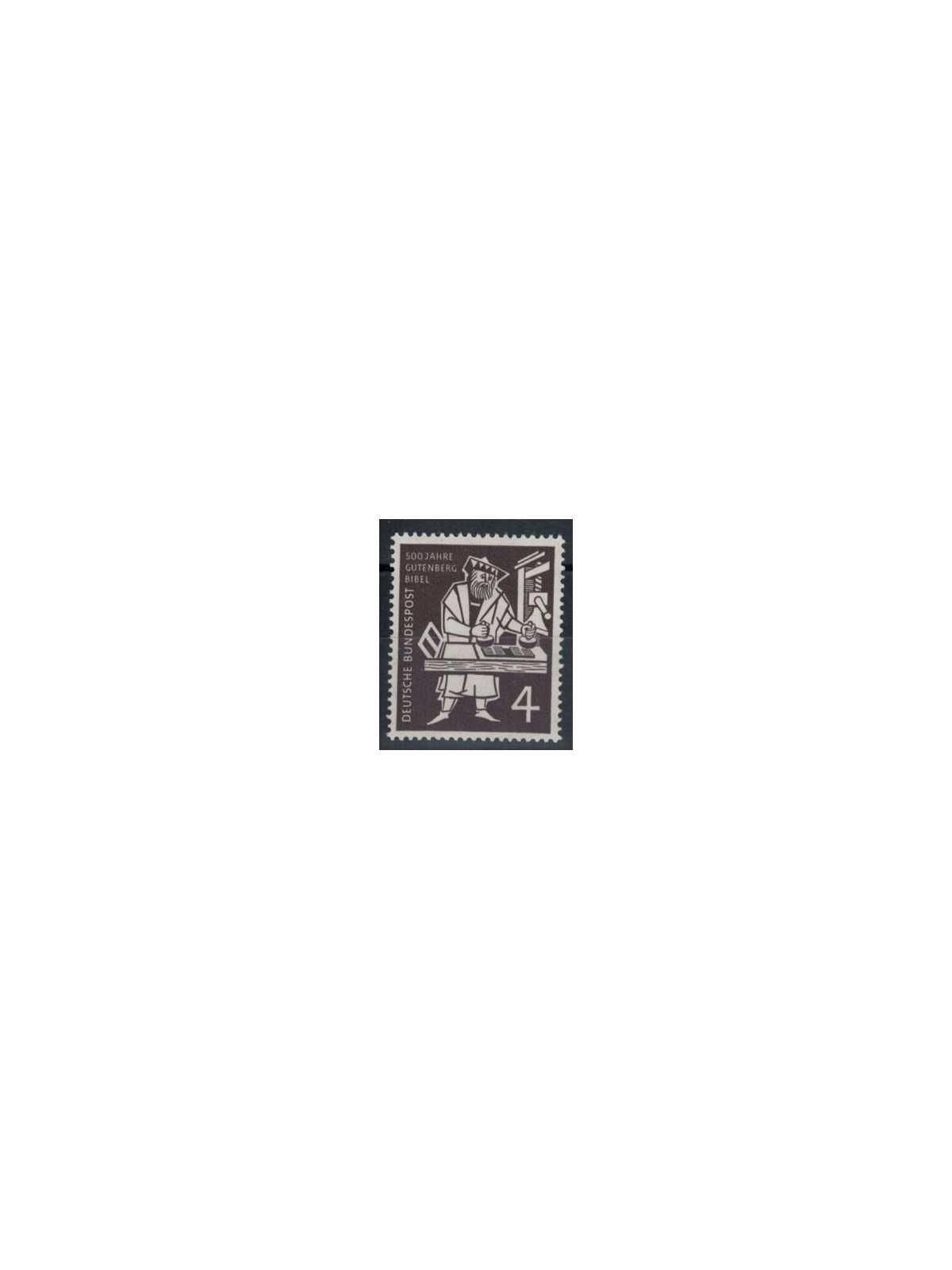 GERMANY BRD 1954 Gutenberg Bible 1v MNH**