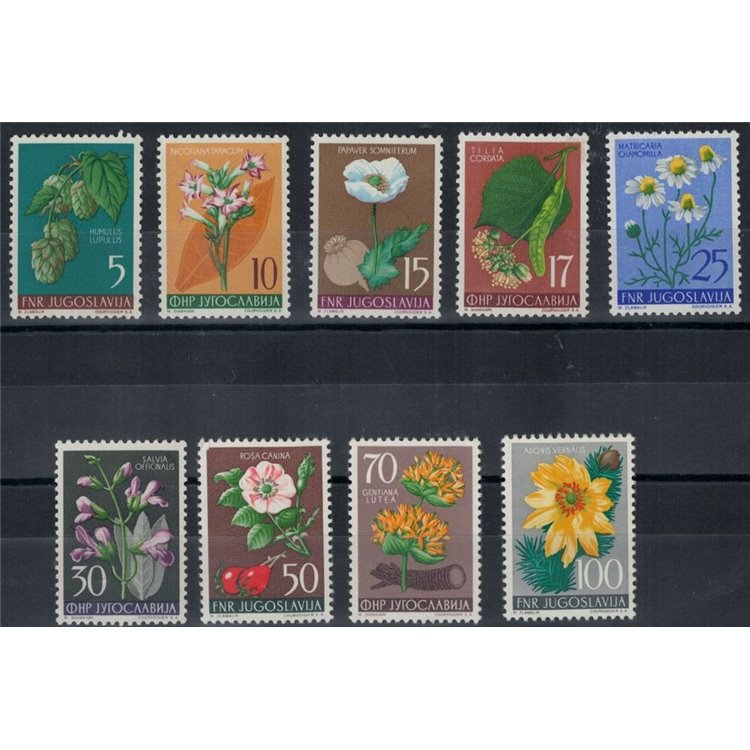 JUGOSLAVIA 1955 Flora jugoslava, fiori 9v MNH**