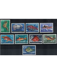YUGOSLAVIA 1956 Yugoslav fauna, animals of the Adriatic Sea 9v MH*