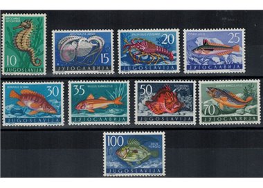 YUGOSLAVIA 1956 Yugoslav fauna, animals of the Adriatic Sea 9v MH*