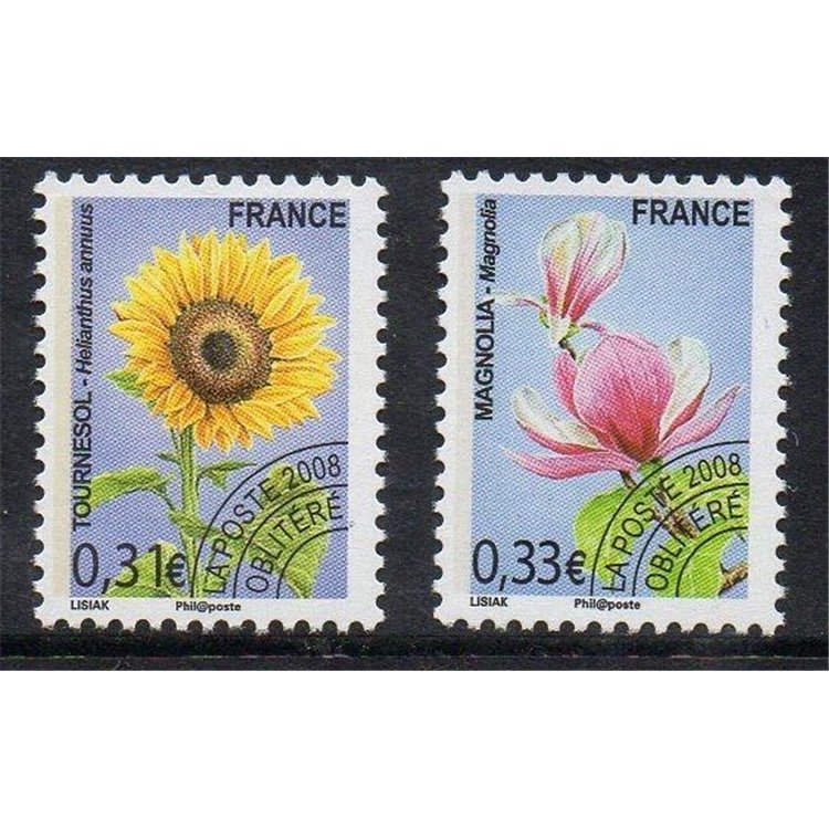 FRANCE 2008 Pre-cancelled (Flowers) 2v MNH**