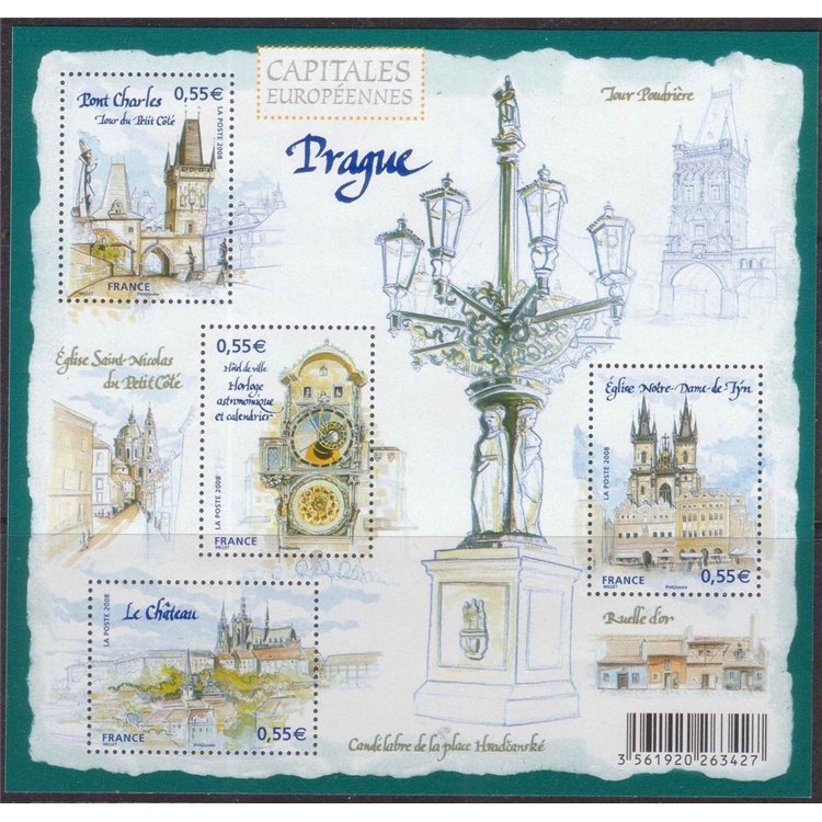 FRANCE 2008 European Capitals (Prague) s/s MNH**