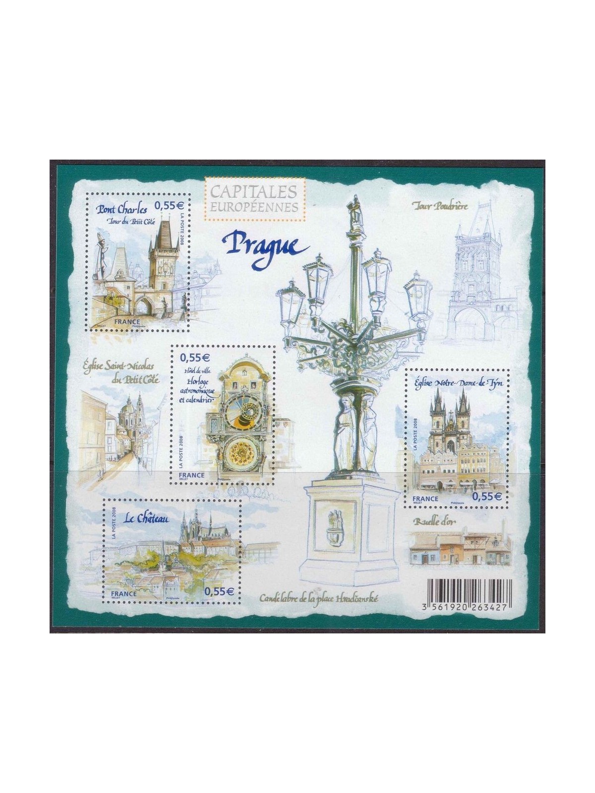 FRANCIA 2008 Capitali europee (Praga) BF MNH**