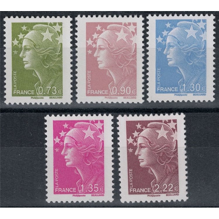 FRANCE 2009 Marianne and Europe 5v MNH**