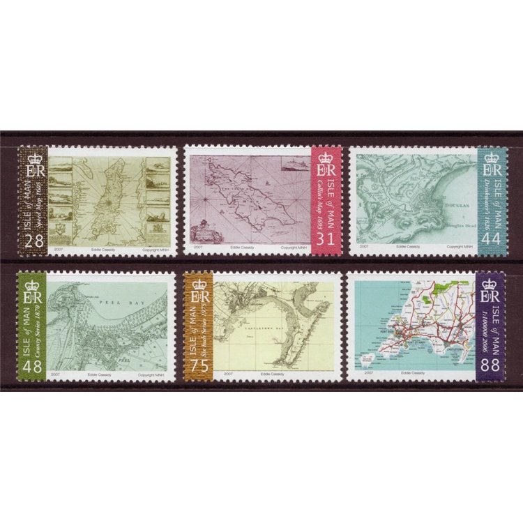 MAN 2007 Maps of the Isle of Man 6v MNH**