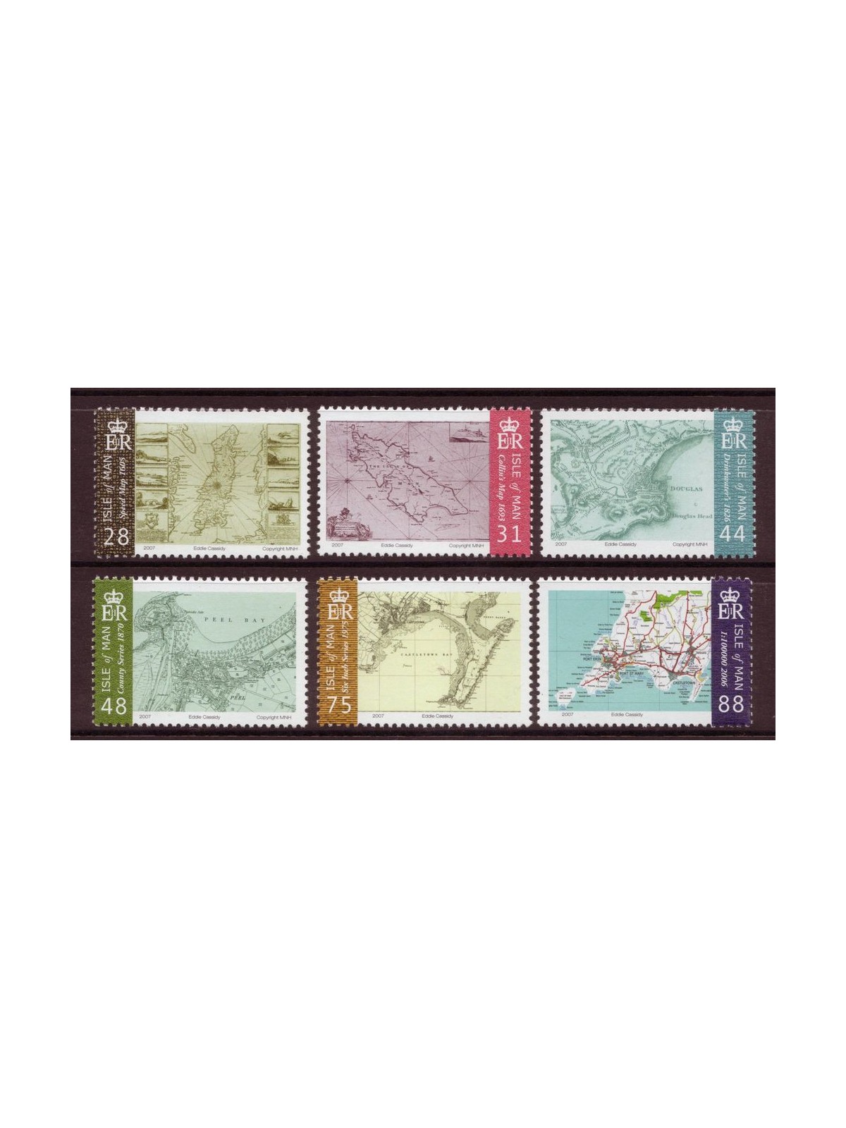 MAN 2007 Mappe dell'isola di Man 6v MNH**