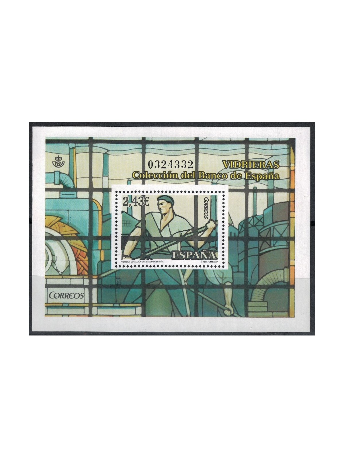 SPAGNA 2007 Arte, vetrata del Banco di Spagna BF MNH**