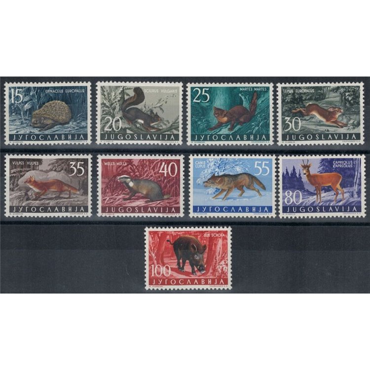 JUGOSLAVIA 1960 Fauna, animali selvatici 9v MH*