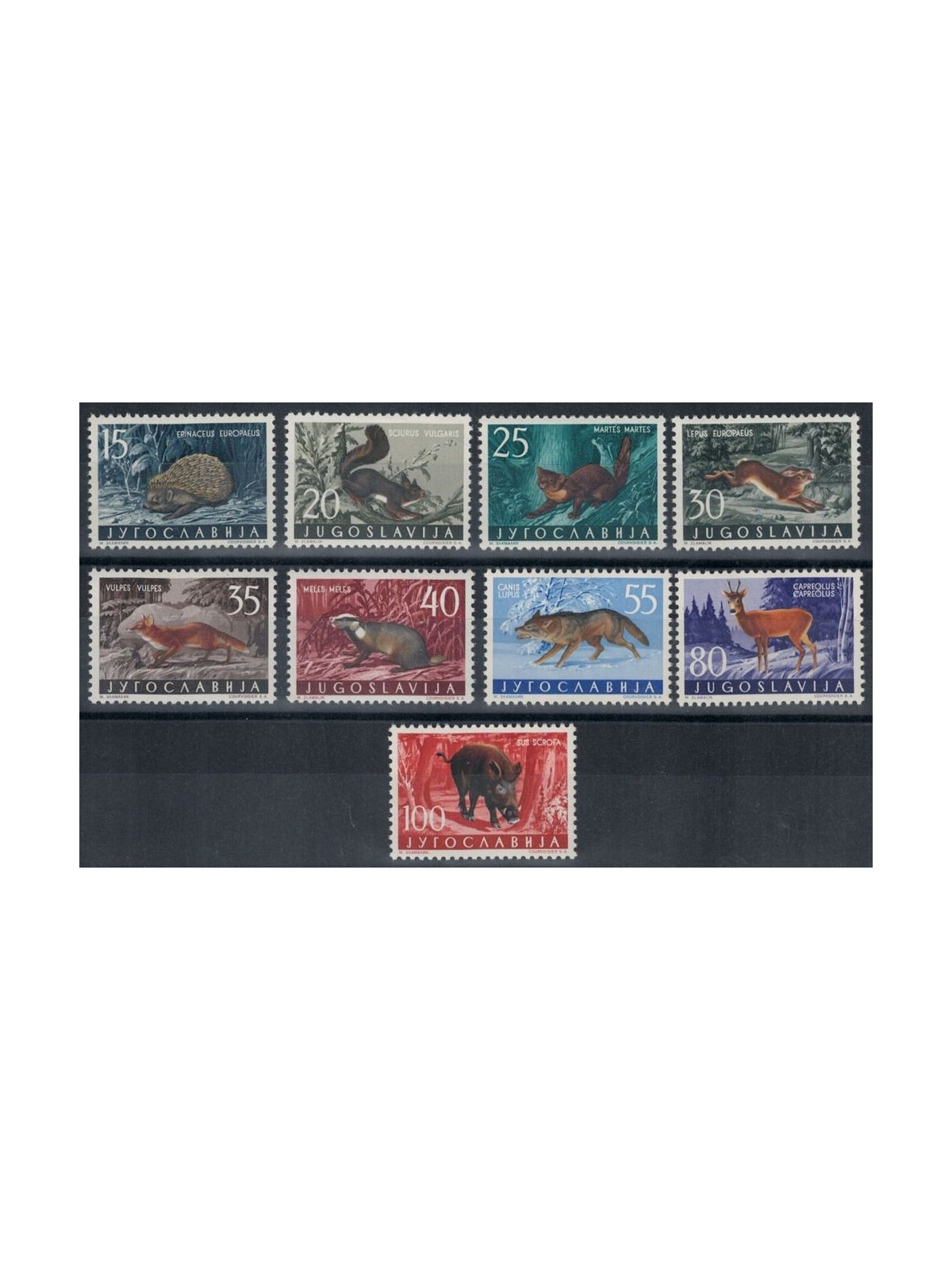 YUGOSLAVIA 1960 Fauna, wild animals 9v MH*