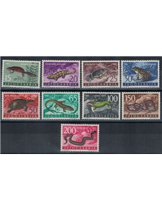 JUGOSLAVIA 1962 Fauna jugoslava, rettili e anfibi 9v MH*
