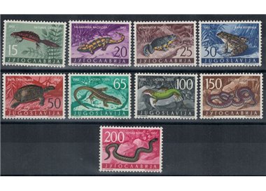 YUGOSLAVIA 1962 Yugoslav fauna, reptiles and amphibians 9v MH*