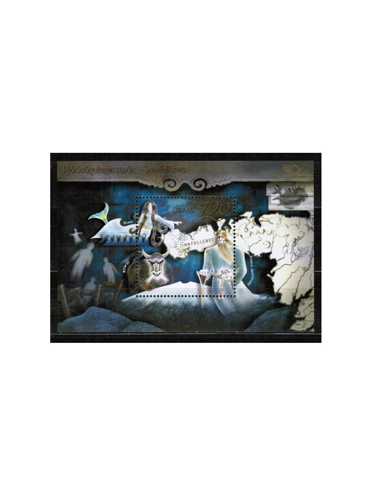 ISLANDA 2008 Mitologia nordica 1 BF MNH**