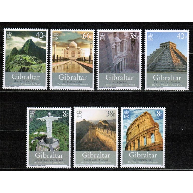 GIBRALTAR 2008 Wonders of the World 7v MNH**